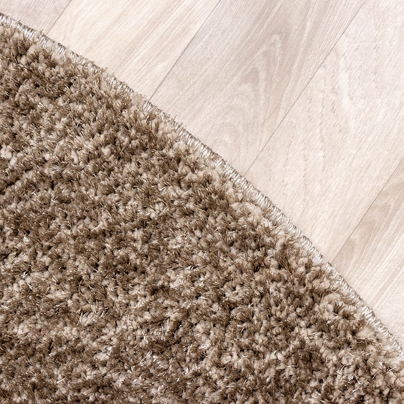 Round High-Pile Rug - Glazy Taupe