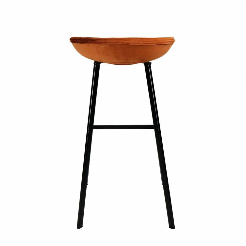 Velvet bar stool - Orange