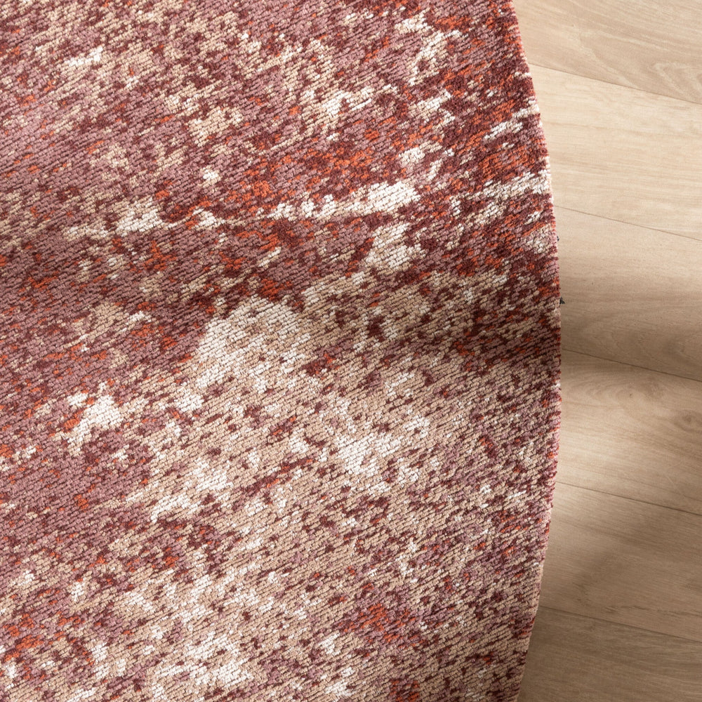 Round Abstract Rug – Candice Pink