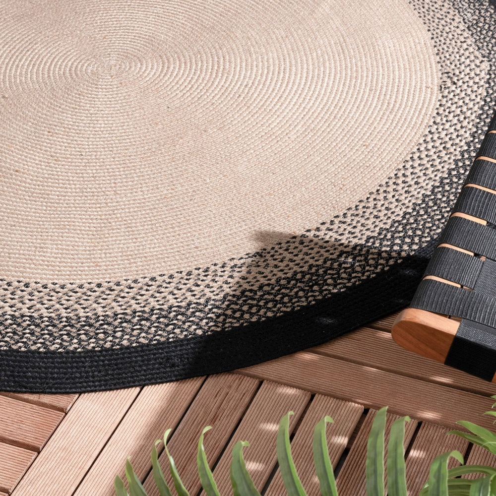 Round Indoor Outdoor Rug - Florence Black