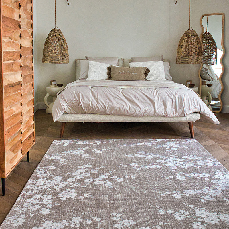 Floral Floor Rug - Sakura Morning Mist 9373