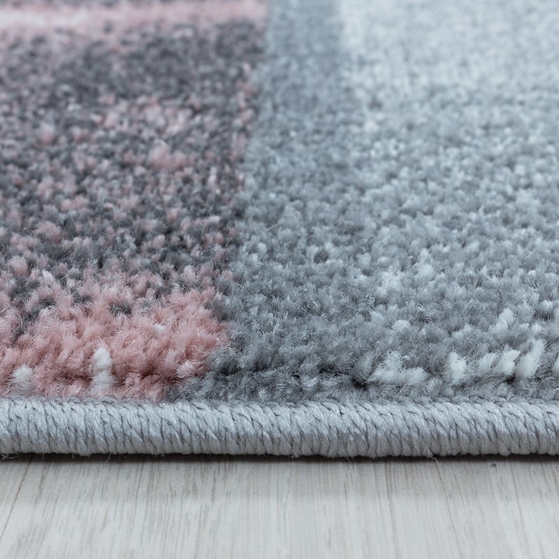 Modern floor rug - Optimism Box Pink/Gray
