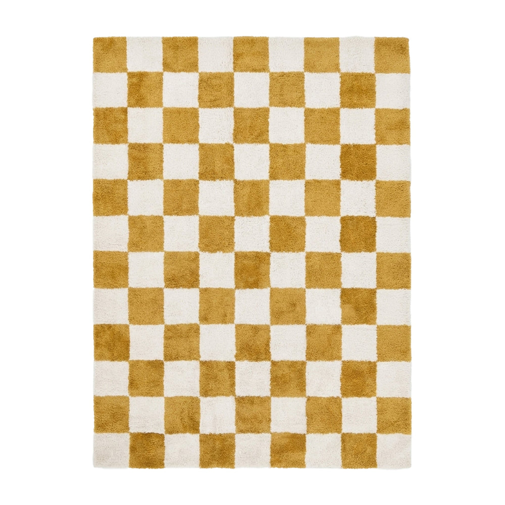 Checkerboard Rug - Blox Ochre Yellow