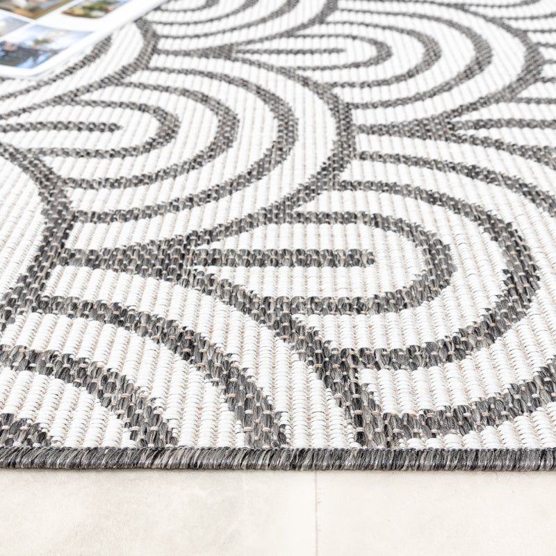 Round Outdoor Rug - Summer Arch Grey