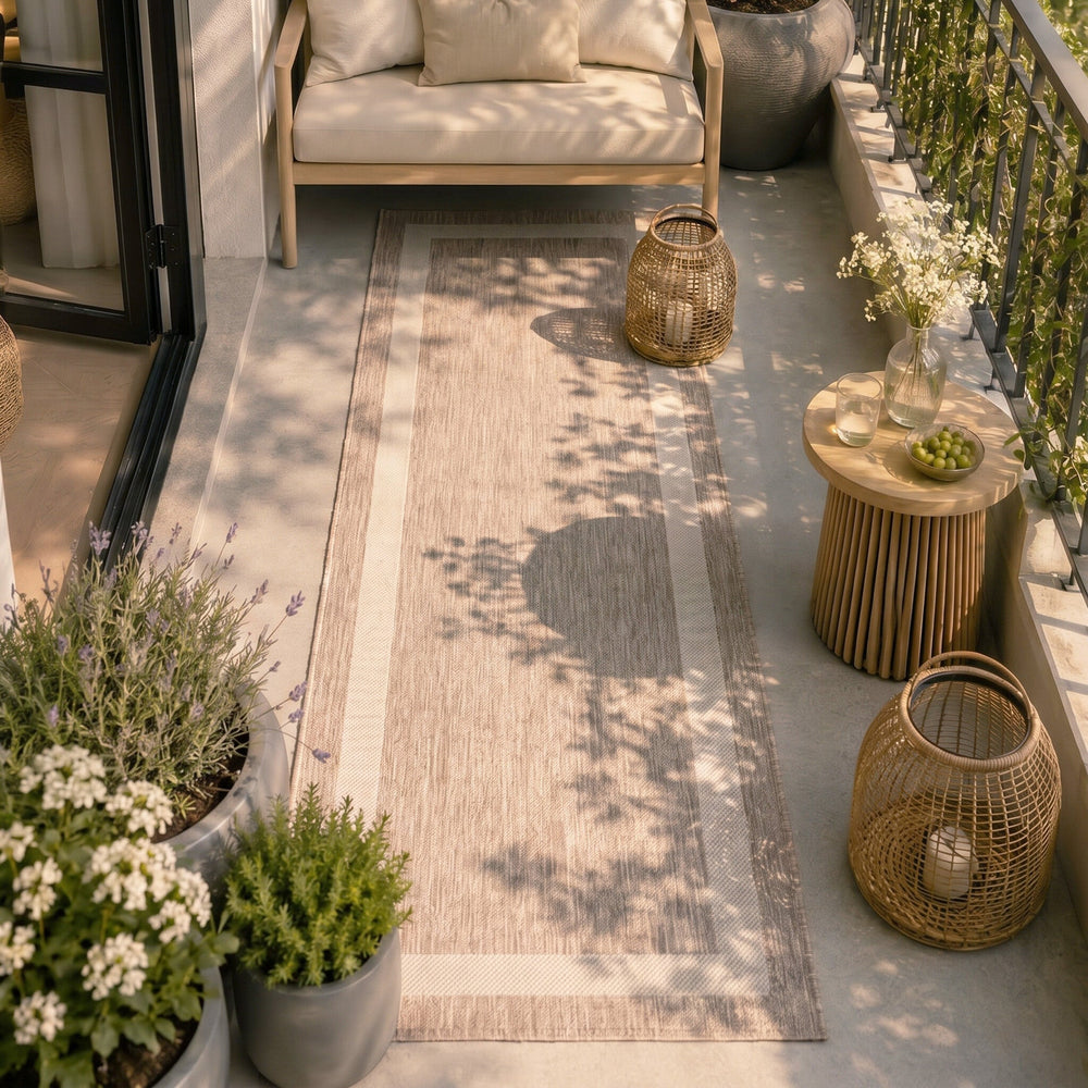Balcony Rug - Sierra Border Beige/Cream
