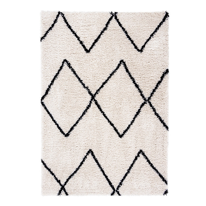 High-Pile Rug - Sensa Square Cream/Black