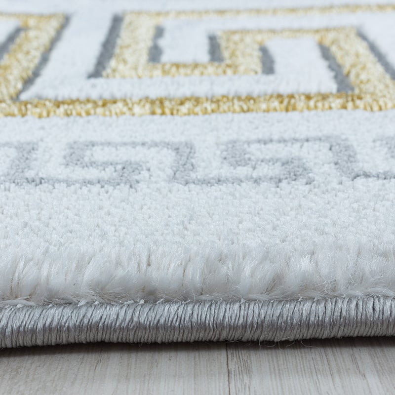 Modern Floor Rug - Marble Edge Grey/Gold