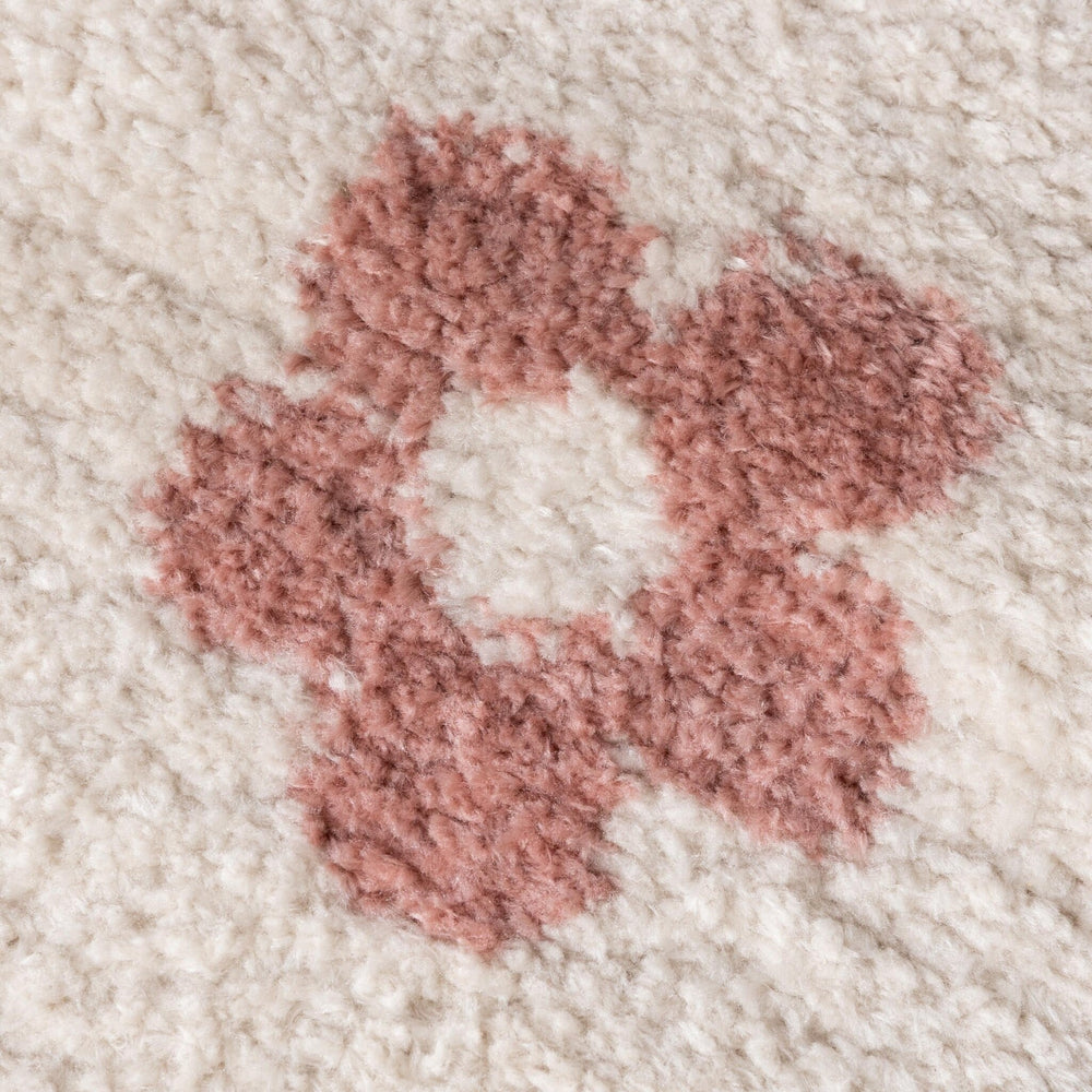 Washable children's rug - Moos Flower Pink