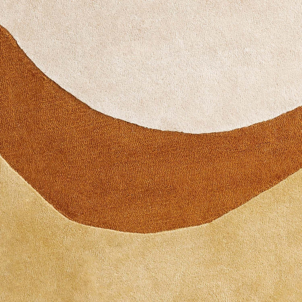 Round Wool Area Rug - Organix Gold/Cream 510