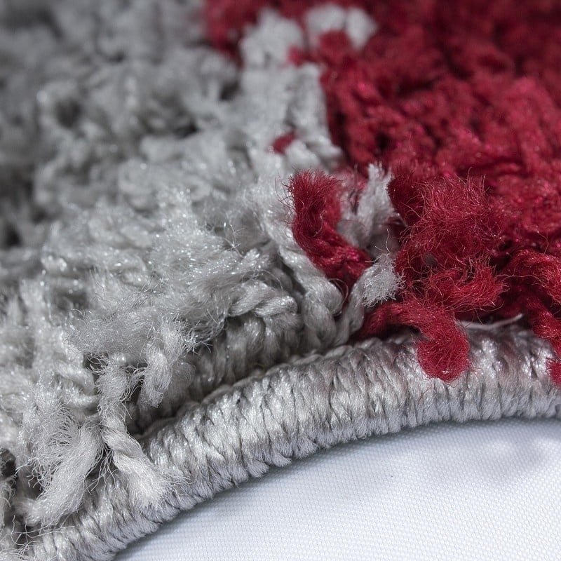 High-pile floor rug - Cube Red
