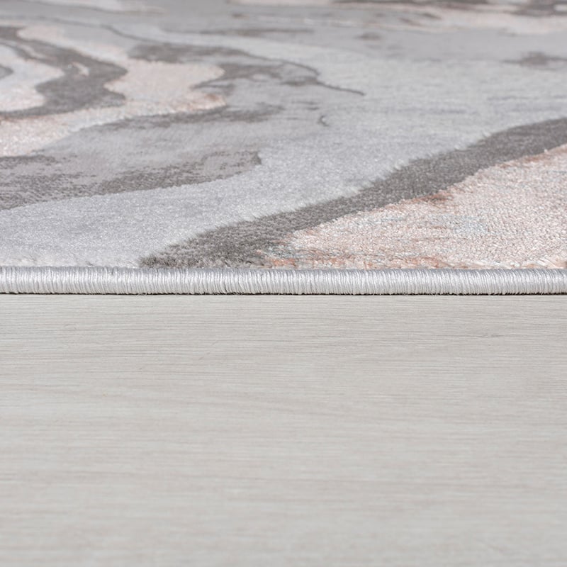 Marble Floor Rug - Erio Marbled Grey/Pink
