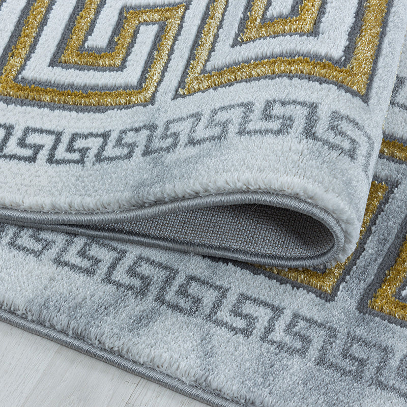 Modern Floor Rug - Marble Edge Grey/Gold