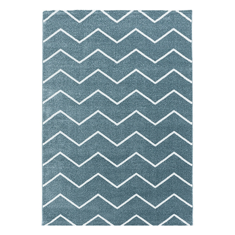 Low-pile floor rug - Smoothly Weave Blue/White