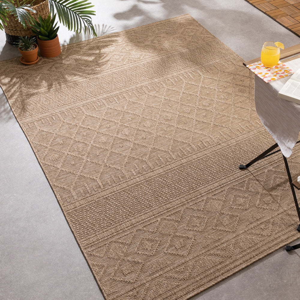 Indoor & outdoor rug - Dunes Geo Brown