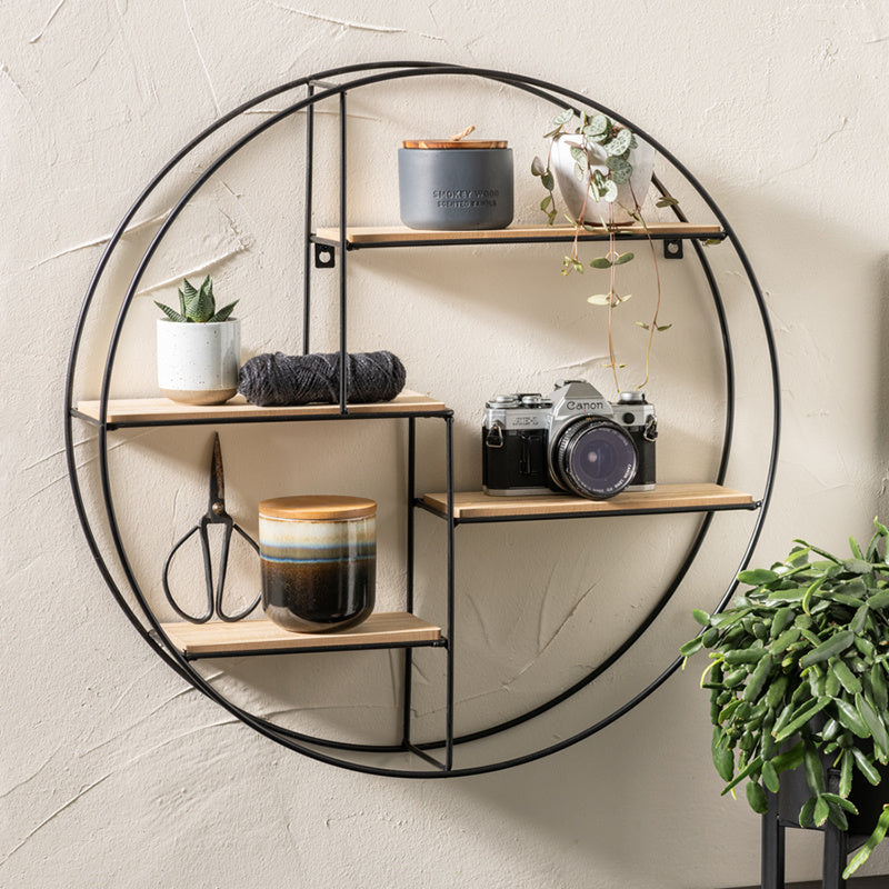 Industrial vintage wall shelf - Round