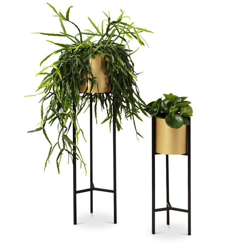 Metal planter on stand - Lily Gold 2/set