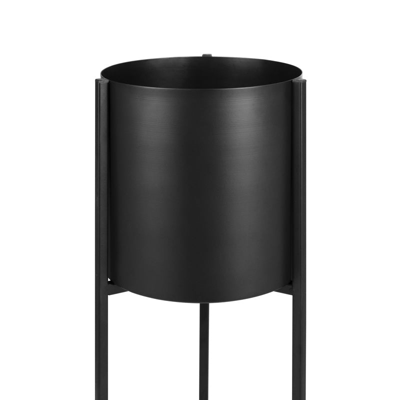 Metal planter on stand - Lily Black 2/set