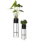 Metal planter on stand - Lily Black 2/set