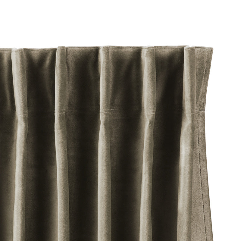 Velvet curtains - Light Taupe - Hooks