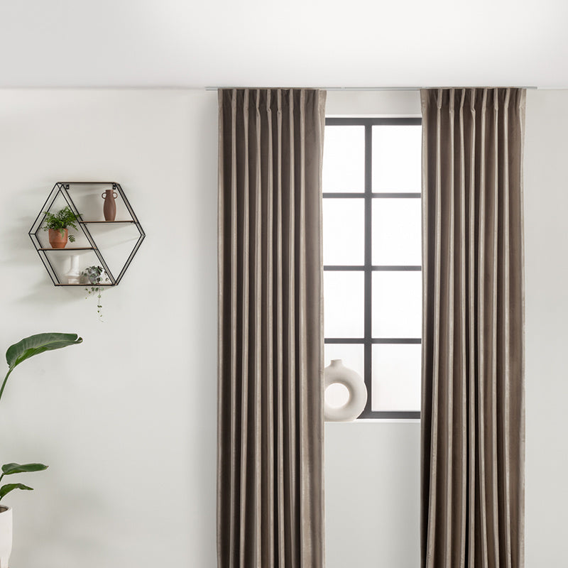 Velvet curtains - Light Taupe - Hooks