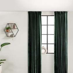 Velvet curtains - Petrol - Hooks