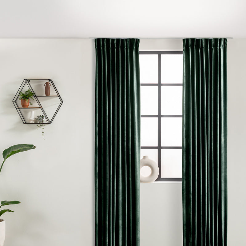 Velvet curtains - Petrol - Hooks