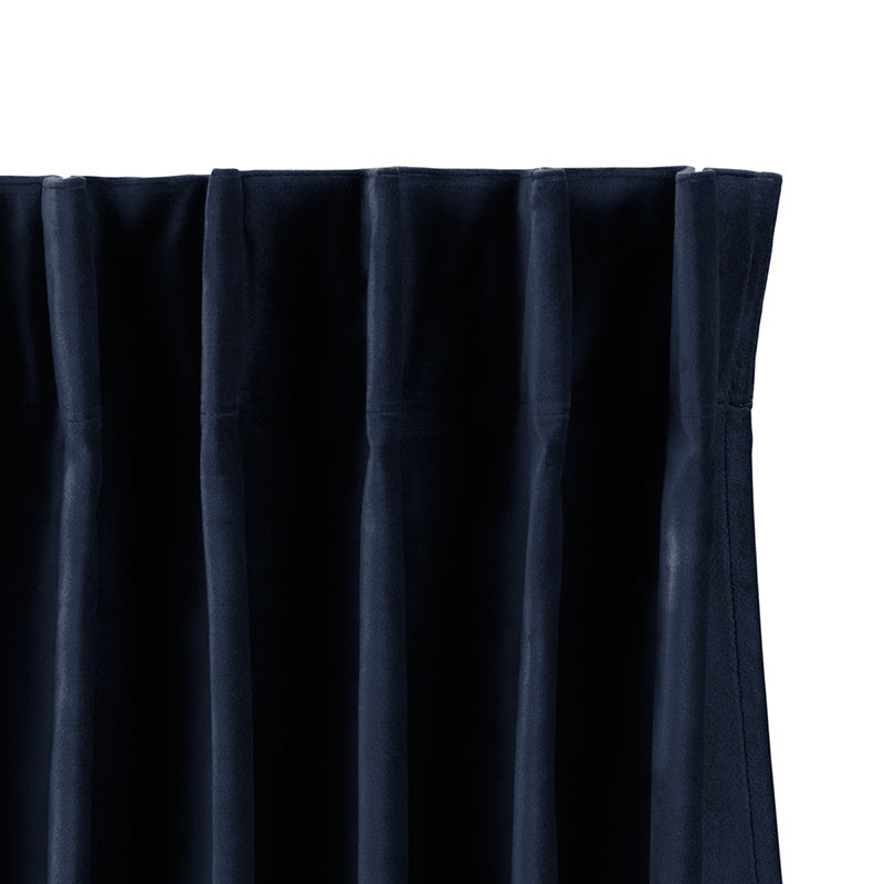 Velvet curtains - Dark blue - Hooks