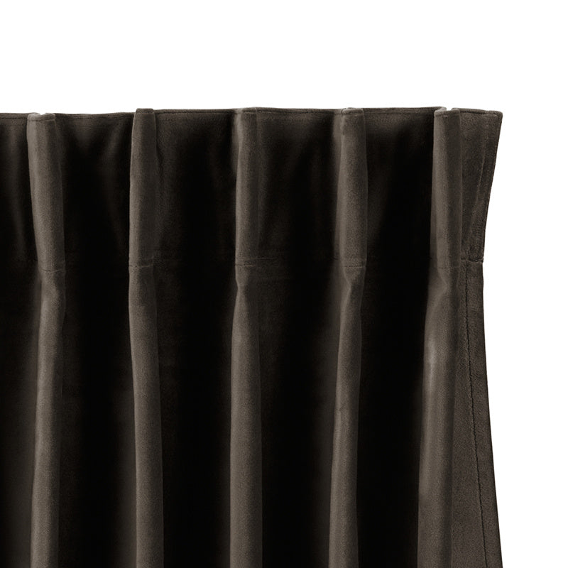 Velvet curtains - Dark Taupe - Hooks