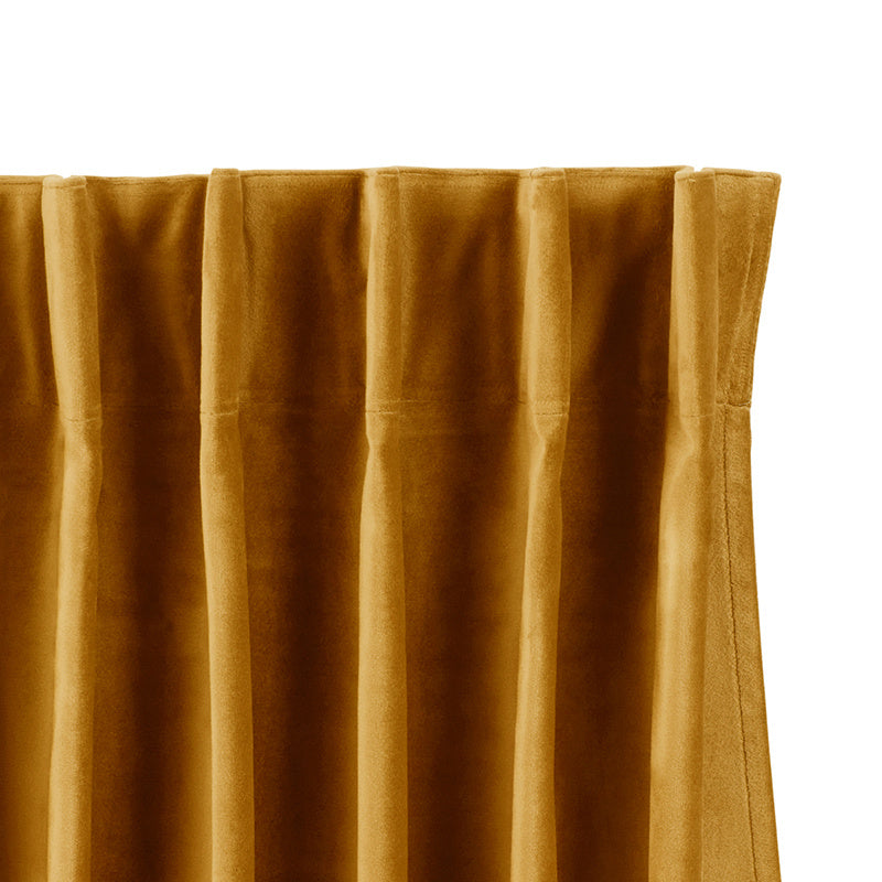 Velvet curtains - Ochre Yellow - Hooks