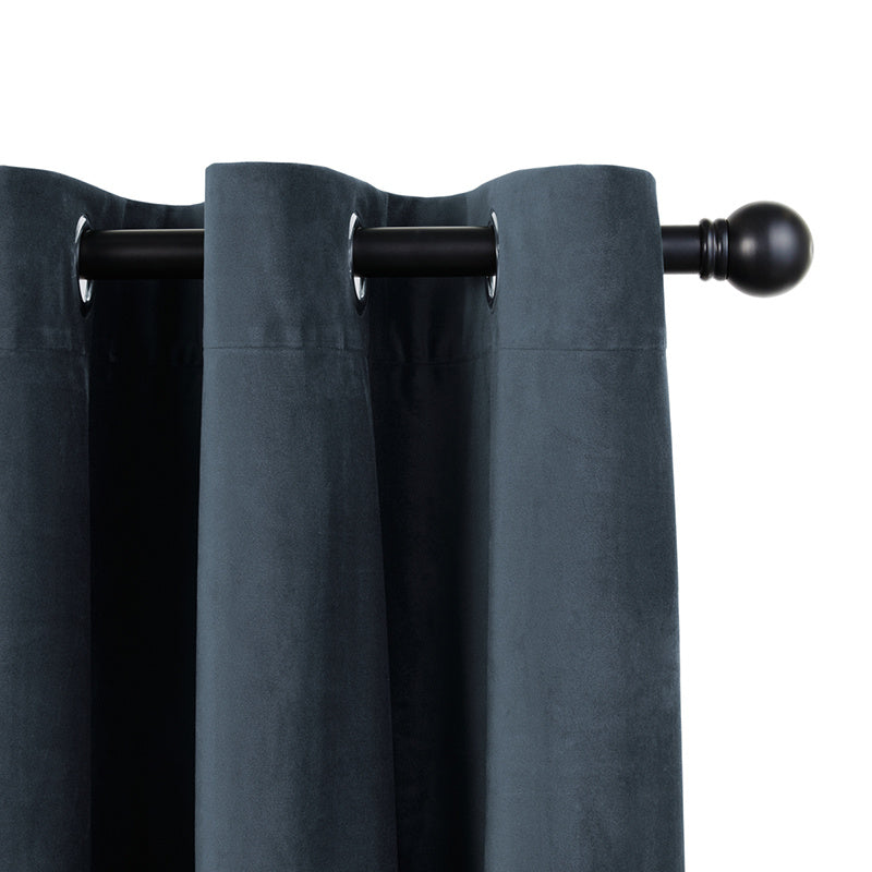 Velvet curtains - Dark Grey - Rings