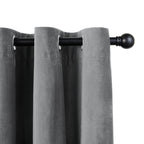 Velvet curtains - Light Grey - Rings