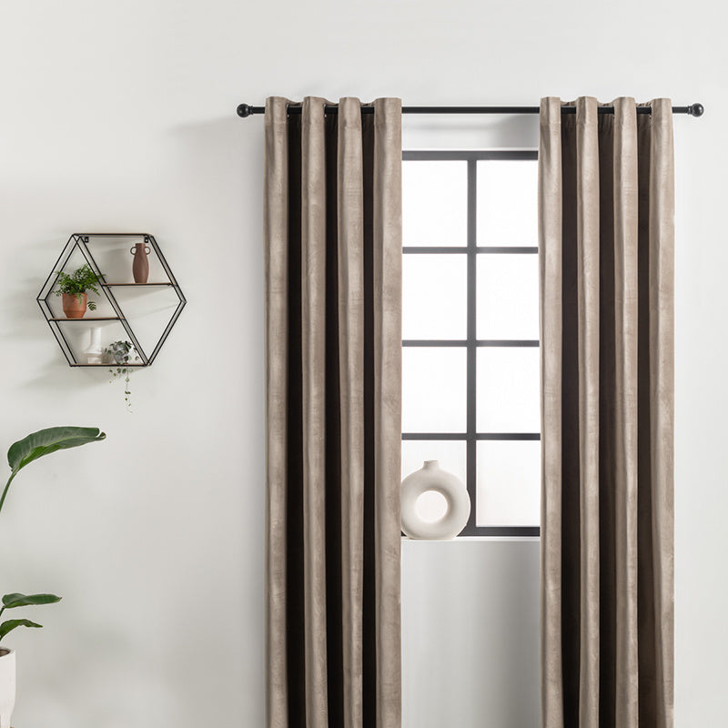 Velvet curtains - Light Taupe - Rings