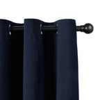 Velvet curtains - Dark Blue - Rings