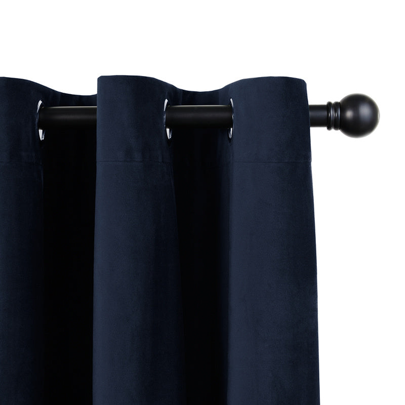 Velvet curtains - Dark Blue - Rings