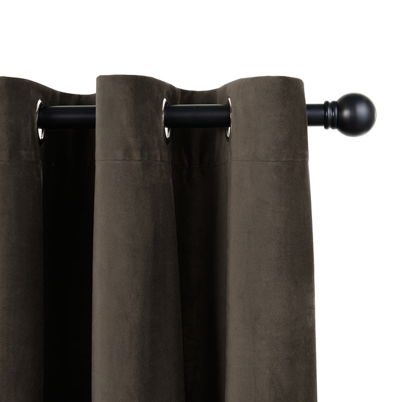 Velvet curtains - Dark Taupe - Rings