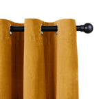 Velvet curtains - Ochre Yellow - Rings