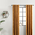 Velvet curtains - Ochre Yellow - Rings