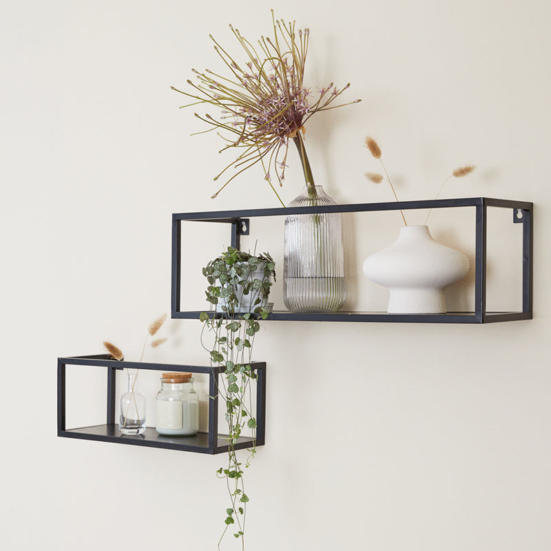 Wall shelf - Madrid Black 2/set