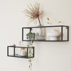 Wall shelf - Madrid Black 2/set