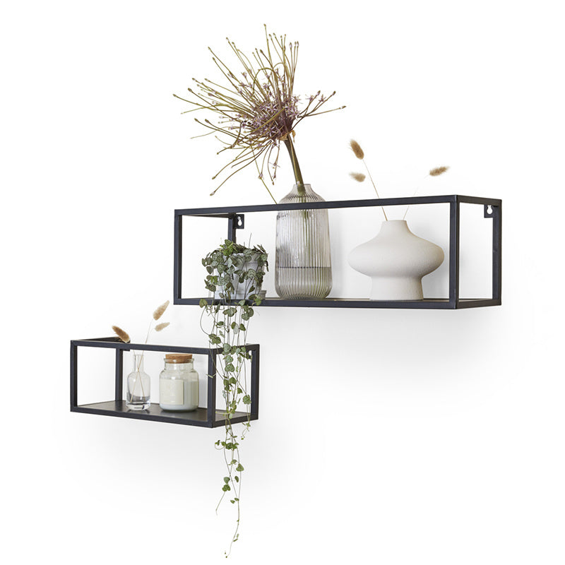 Wall shelf - Madrid Black 2/set