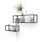 Wall shelf - Madrid Black 2/set