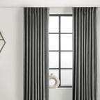 Velvet curtains - Grey - Hooks