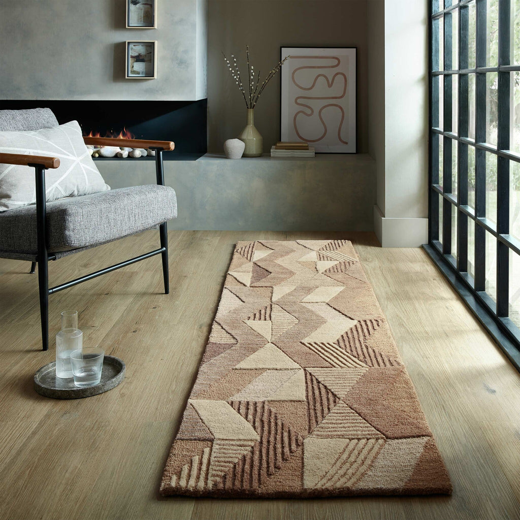 Abstract wool runner - Anko Beige