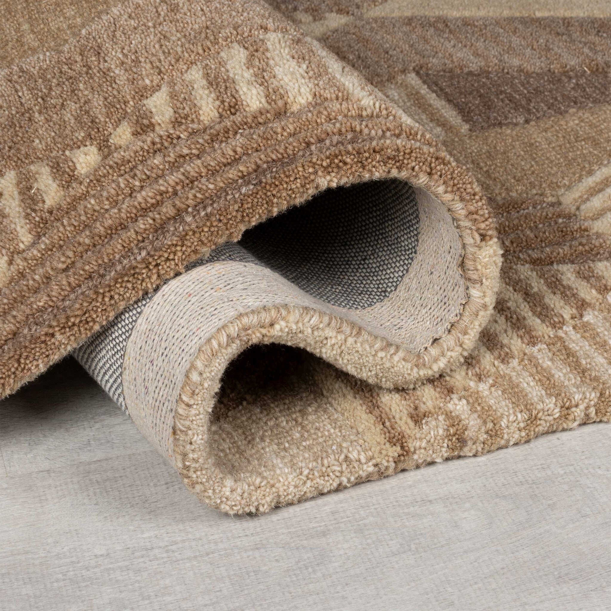 Abstract wool runner - Anko Beige