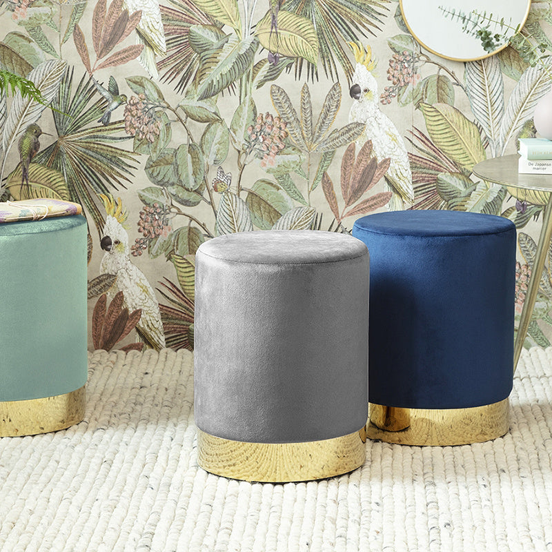 Velvet pouf – Belle Deluxe Light grey