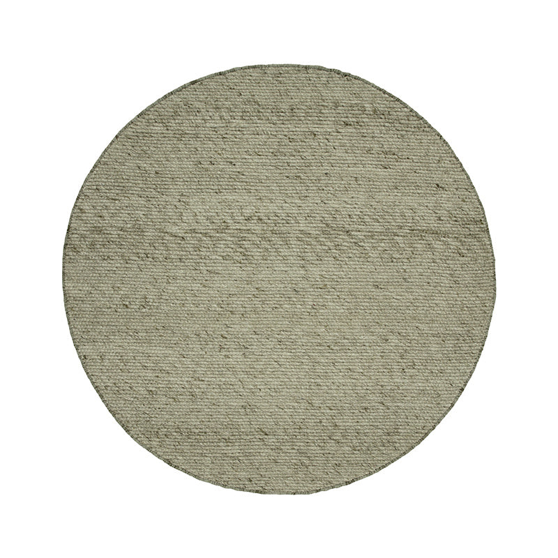 Round Wool Rug - Feline Olive Green/Blended