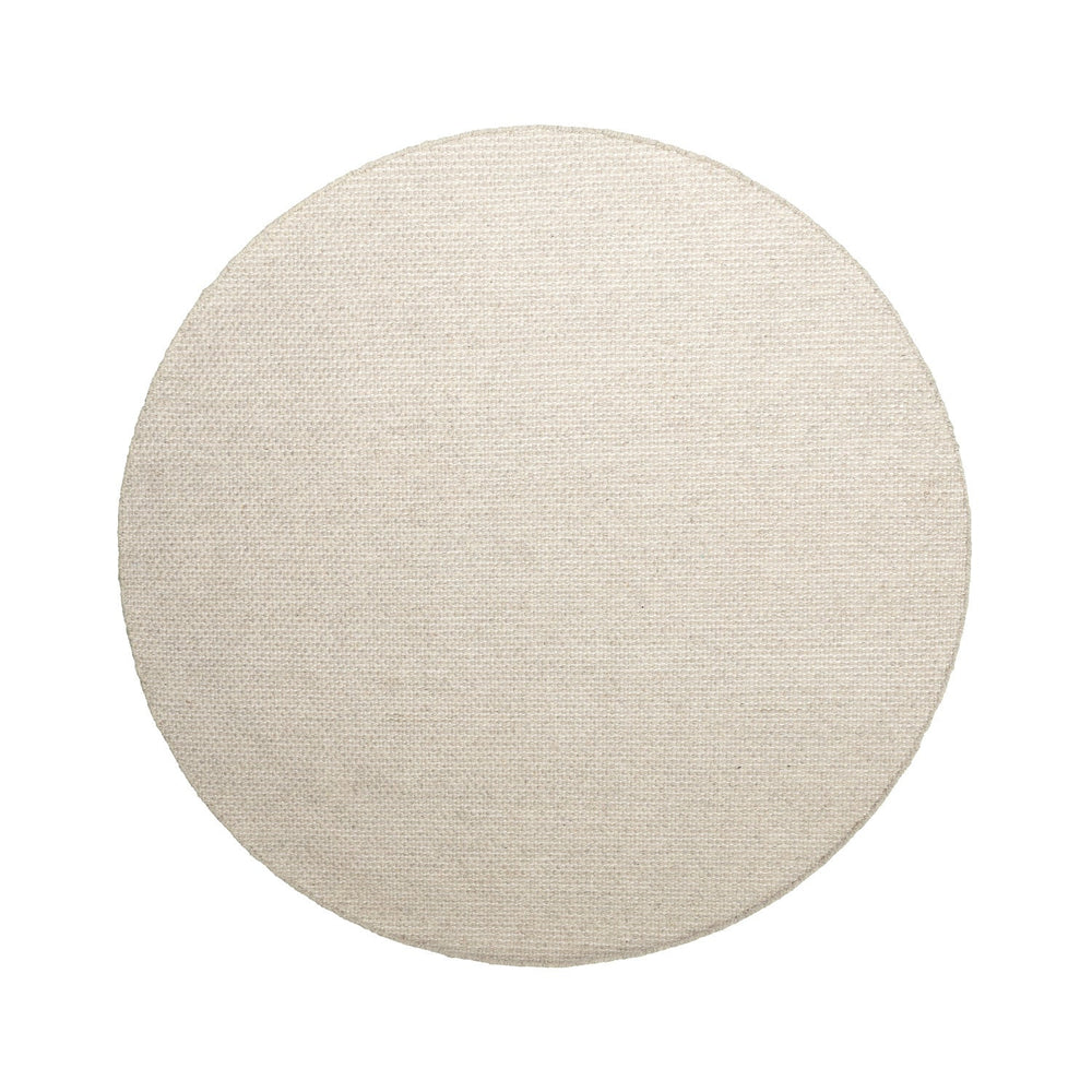 Round Wool Rug - Bliss Cream/White