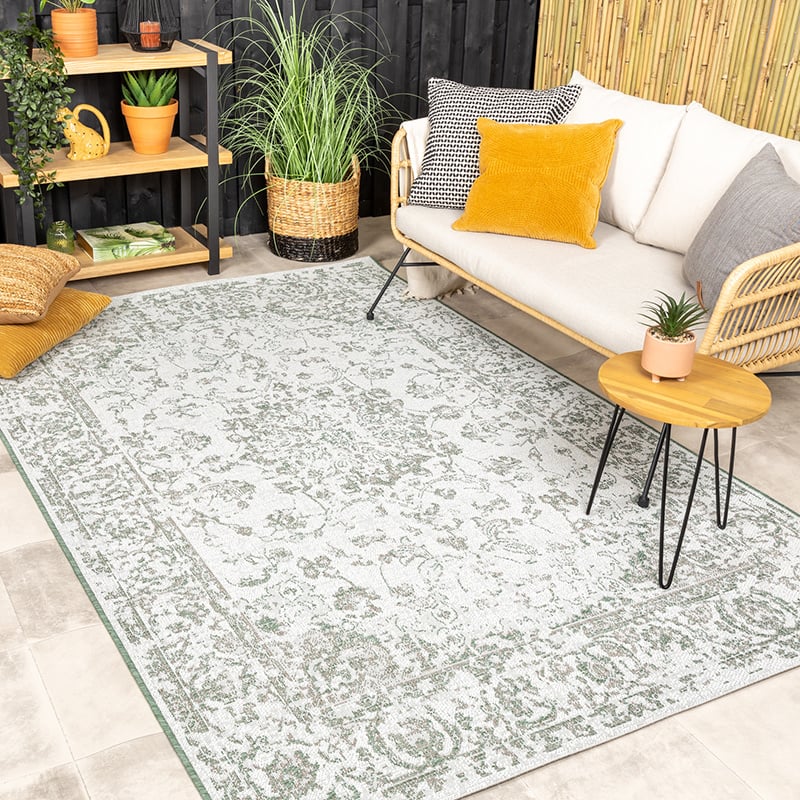 Vintage Outdoor Rug - Victoria Oriental Green