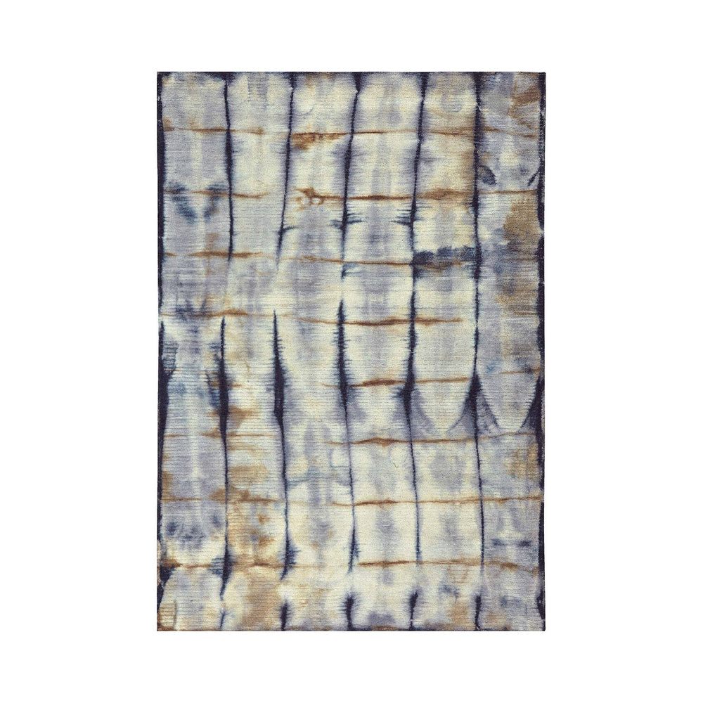 Wool floor rug - Tiphaine Blue/Ochre Yellow