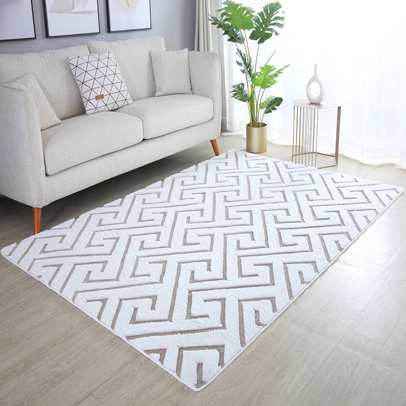 Soft geometric floor rug - Vellion Maze White/Beige